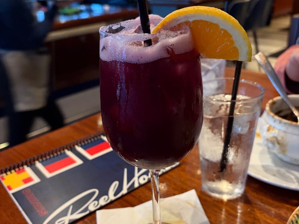 Red sangria at Reelhouse Marina Bay, Quincy, MA